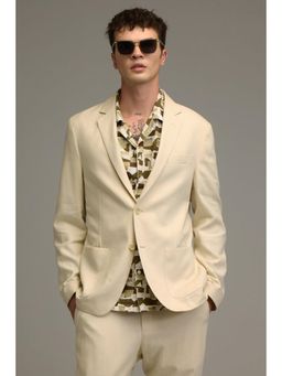 Snitch - Mens Cream Solid Blazer
