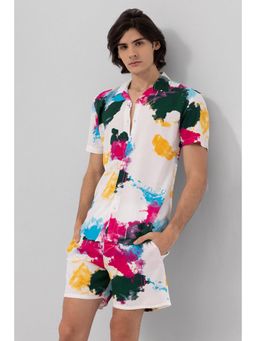 Snitch - Splash Of Paint Pink Shirt with Shorts Co-Ord (Set of 2)