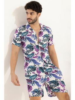Snitch - Summer Vibe Purple Shirt with Shorts Co-Ord (Set of 2)