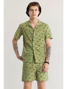 Snitch - Avocadreams Green Printed Shirt with Shorts Co-Ord (Set of 2)