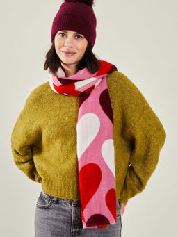 Accessorize London - Red Printed Synthetic Scarf