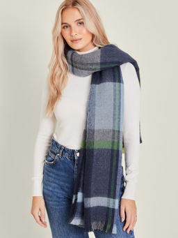 Accessorize London - Navy Blue Woven Synthetic Scarf