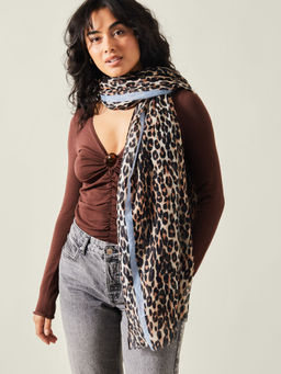 Accessorize London - Multi-Color Animal Print Polyester Scarf