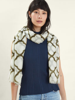 Accessorize London - Ivory Printed Polyester Scarf