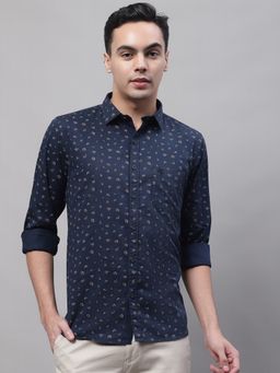 Cantabil - Printed Navy Shirt For Men