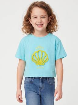 United Colors of Benetton - Girls Blue Pure Cotton T-Shirt