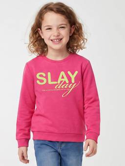 United Colors of Benetton - Girls Pink Cotton Blend Sweatshirt