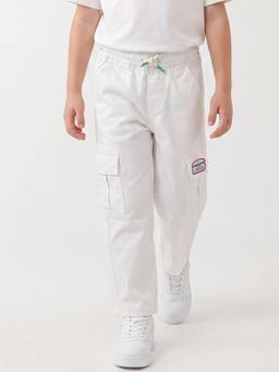 United Colors of Benetton - Boys White Pure Cotton Cargo
