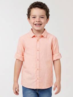 United Colors of Benetton - Boys Pink Pure Cotton Shirt