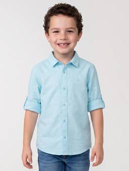 United Colors of Benetton - Boys Blue Pure Cotton Shirt