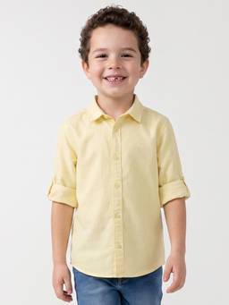 United Colors of Benetton - Boys Yellow Pure Cotton Shirt