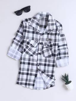 FOURFOLDS - Boys White Cotton Blend Shirt