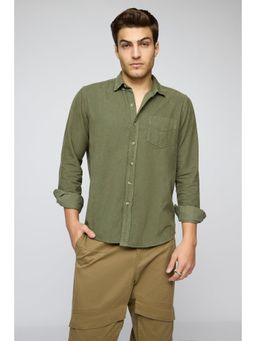 FREAKINS - Olive Grove Mens Full Sleeves Corduroy Shirt