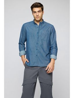 FREAKINS - Royal Blue Mens Full Sleeves Corduroy Shirt
