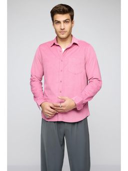 FREAKINS - Soft Pink Mens Full Sleeves Corduroy Shirt
