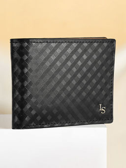 Louis Stitch - Men Jet Black Spanish Leather Two Fold Wallet