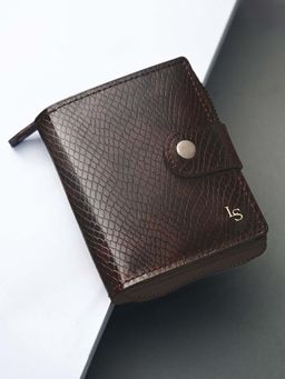 Louis Stitch - Men Brunette Brown Spanish Leather Bifold Wallet