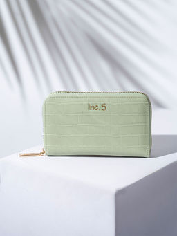 Inc.5 - Women's Green Casual Textured Pattern Wallet