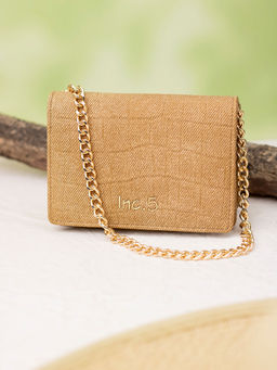 Inc.5 - Women's Brown Casual Textured Wallet with Magnet Lock