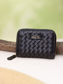 Inc.5 - Women's Black Textured Pattern Wallet