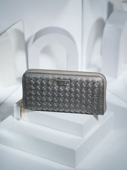Inc.5 - Women's Grey Casual Textured Pattern Wallet