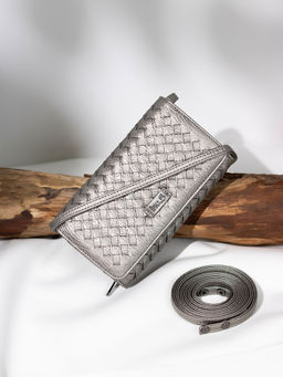 Inc.5 - Women's Grey Casual Textured Pattern Wallet