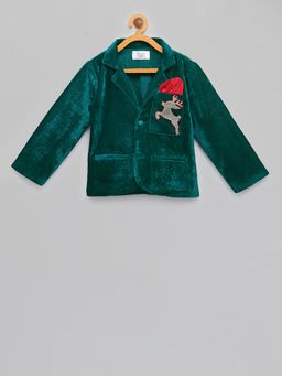 The Little Tales - Green Solid Blazer