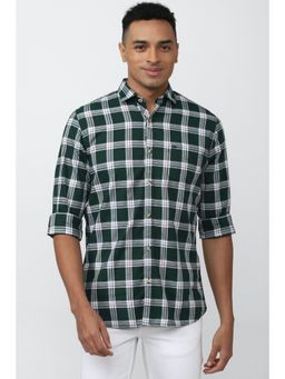 Peter England - Men Green Slim Fit Casual Shirt