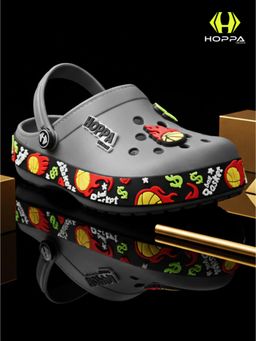 HOPPA - Kids Grey Super Star Clogs