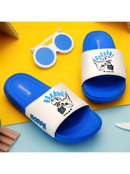 HOPPA - Blue Synthetic Round Toe Pair Of Sliders