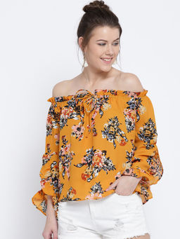 Sera - Yellow Floral Print Top