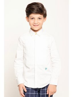 One Friday - Boys White Solid Shirt