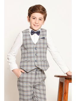 One Friday - Boys Grey Check Waistcoat