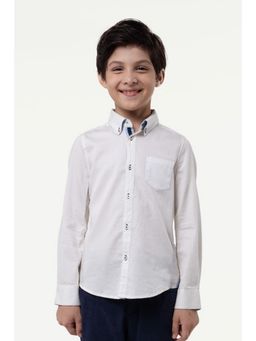 One Friday - Boys Off White Self Design Shirt