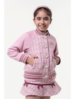 One Friday - Girls Pink Boucle Jacket