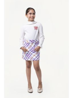 One Friday - Girls White Checks Dress