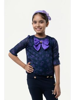One Friday - Girls Navy Blue Star Print Top