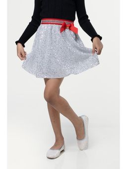 One Friday - Girls Silver Sequins Skirt