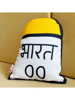 Indigifts - White Mile Stone Shaped Decorative Cushion