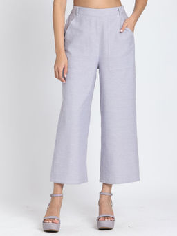 SHAYE - Lavender Solid Regular Fit Trouser
