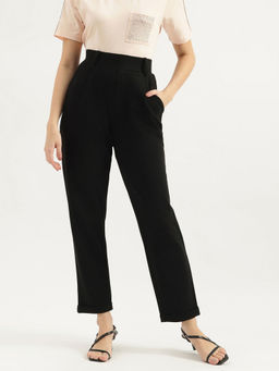 United Colors of Benetton - Black Solid Regular Fit Trouser