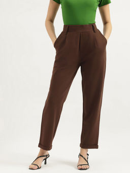 United Colors of Benetton - Brown Solid Regular Fit Trouser