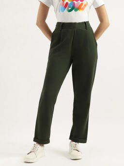United Colors of Benetton - Green Solid Regular Fit Trouser
