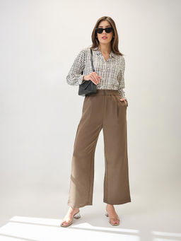 Globus - Brown Solid Regular Fit Trouser