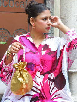 Soho Boho Studio - Gold Drip Potli Bag