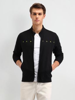 Arrow Sports - Graphic Black Full Sleeves High Neck Sweatshirt