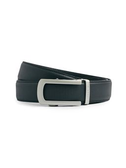 CAZZANO - Men Formal Slider Buckle Grey Leather Belt