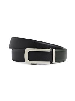 CAZZANO - Men Formal Slider Buckle Black Leather Belt