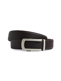 CAZZANO - Men Formal Slider Buckle Brown Leather Belt