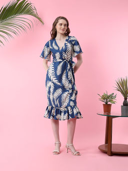 MISH - Cotton Cambric Printed Midi Dress - Blue (Set of 2)